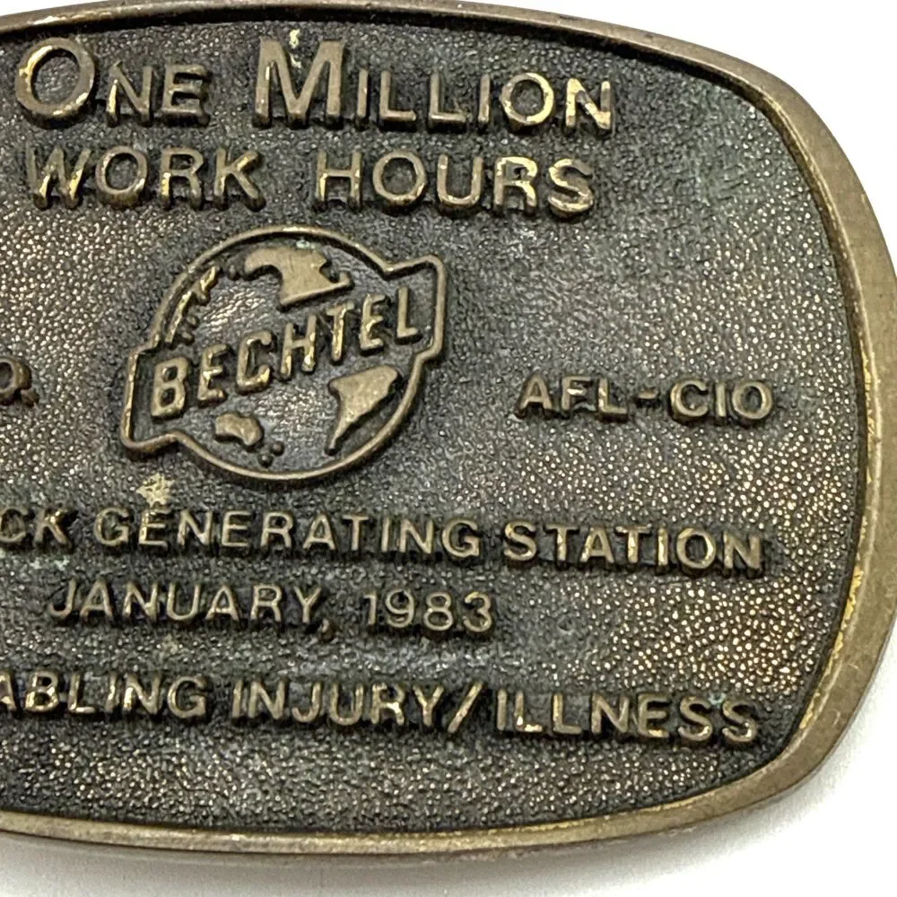 Vintage '83 LIMERICK GENERATING STATION Bechtel AFL-CIO Belt Buckle Safety Award